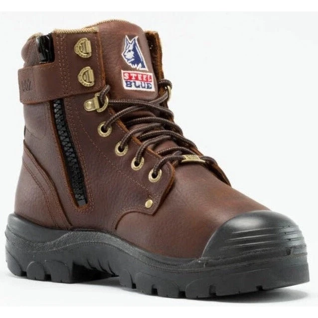 Steel Blue Men's Argyle Met Bump 6" WP MG Steel Toe Side Zip Work Boot - Oak - 862902 3 Steel Blue Men's Argyle Met Bump 6" WP MG Steel Toe Side Zip Work Boot - Oak - 862902