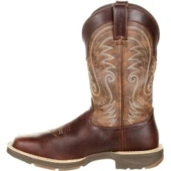 Durango Men's Ultra-Lite 12" Square Toe WP Western Boot- Brown- DDB0137 -BootBase Sales Store DDB0137 instep profile