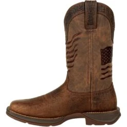 Durango Men's Rebel Distressed Flag Embroidery 12" Sqr Toe Western Boot -BootBase Sales Store DDB0314 instep profile