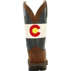 Durango Men's Rebel™ 11" Square Toe Pull-On Western Boot Brown DDB0346 -BootBase Sales Store DDB0346 back