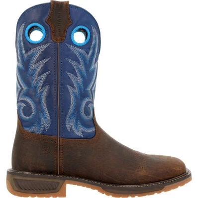 Durango Men's Workhorse 11" Worn Saddle Western Boot -Denim Blue- DDB0400 4 Durango Men's Workhorse 11" Worn Saddle Western Boot -Denim Blue- DDB0400 - Image 2