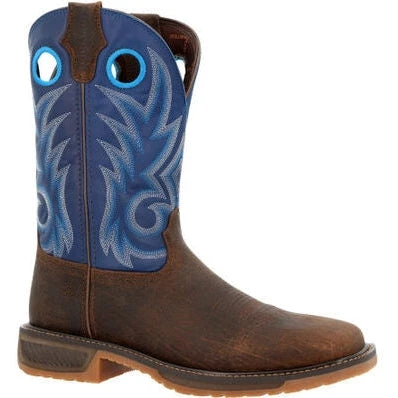 Durango Men's Workhorse 11" Worn Saddle Western Boot -Denim Blue- DDB0400 3 Durango Men's Workhorse 11" Worn Saddle Western Boot -Denim Blue- DDB0400