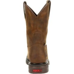 Rocky Men's Original Ride Steel Toe WP Western Work Boot Brown RKW0306 -BootBase Sales Store RKW0306 back