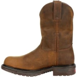 Rocky Men's Original Ride Steel Toe WP Western Work Boot Brown RKW0306 -BootBase Sales Store RKW0306 instep profile