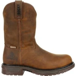 Rocky Men's Original Ride Steel Toe WP Western Work Boot Brown RKW0306 -BootBase Sales Store RKW0306 profile