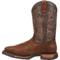 Rocky Men's Long Range Stl Toe WP Pull-on Western Boot Brown FQ0006654 -BootBase Sales Store rocky mens long range stl toe wp pull on western boot brown fq0006654 4